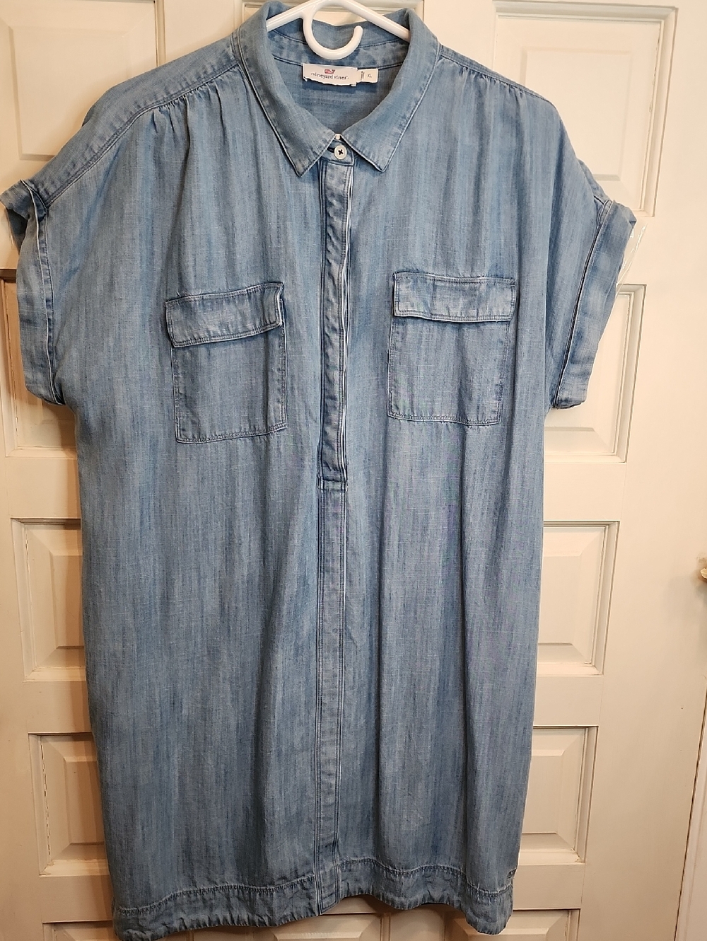 VINEYARD VINES Light Wash Denim Blue Jean Shirt Dress/ Shift / Tunic Very Soft